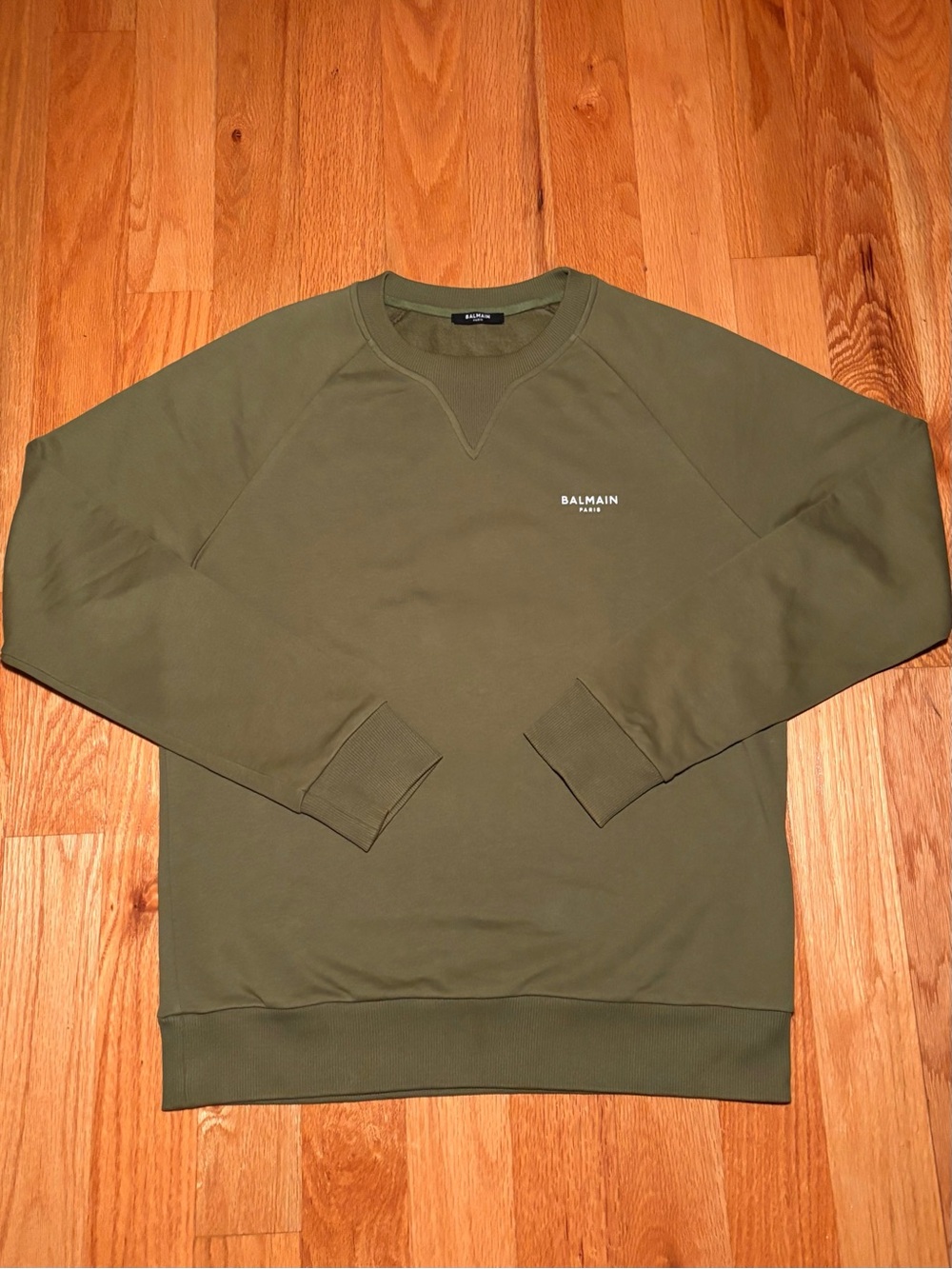 Balmain Crewneck Logo Sweatshirt Green White